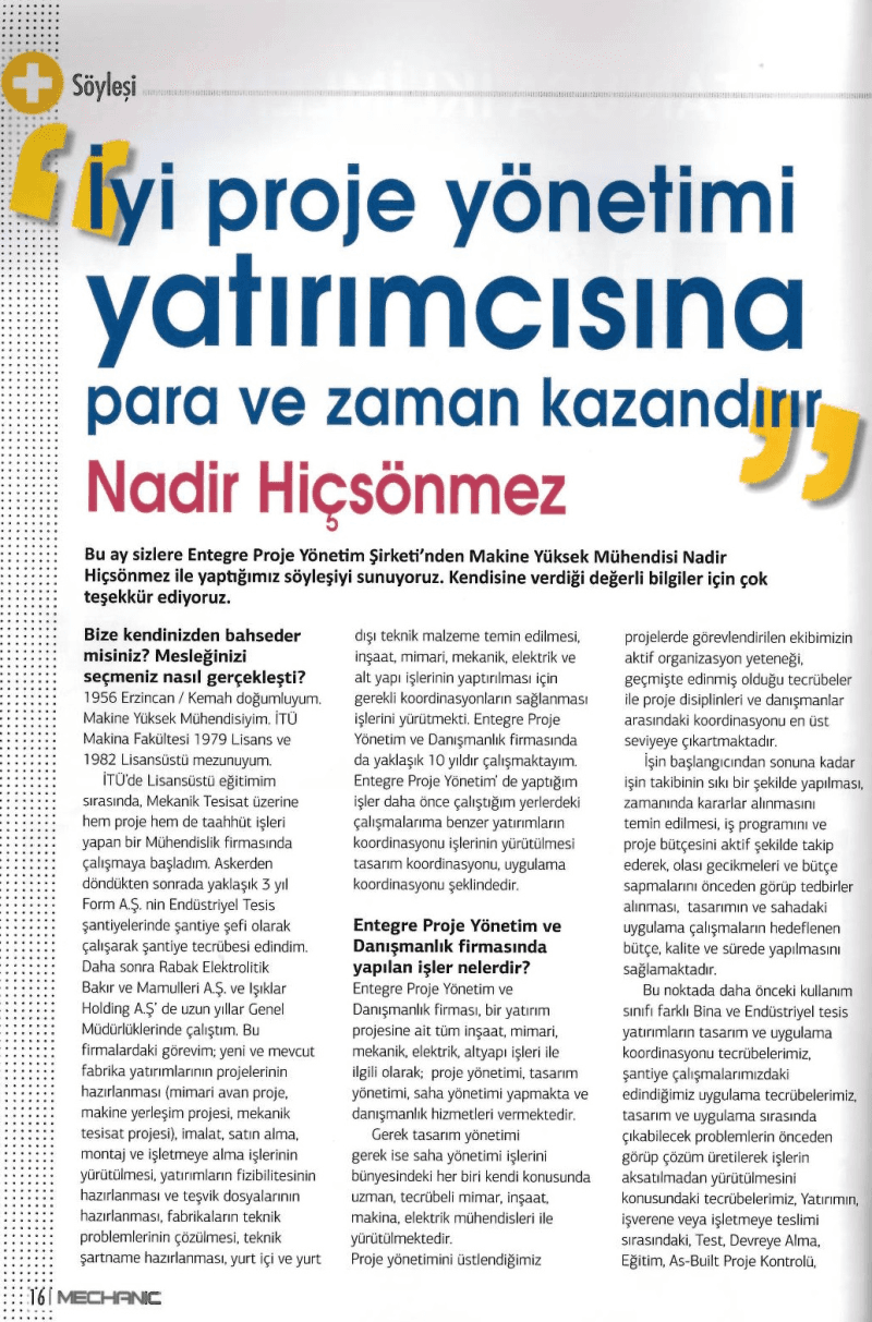 İyi Proje Yönetimi Yatırımcısına Para ve Zaman Kazandırır